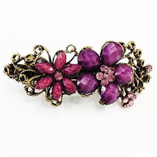 Fashion Bling Shinning Diamond Purple Flower for Women Hairpin Jewelry Accessories