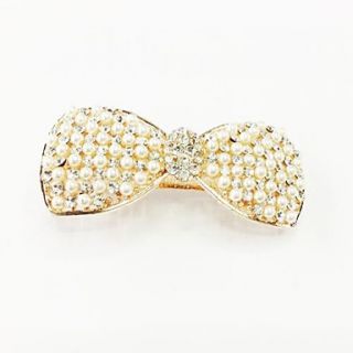 Fashion Bling Shinning Diamond Pearl Bow knot for Women Hairpin Jewelry Accessories