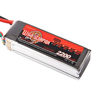 Wild Scorpion 7.4V 2200mAh 30C Li po Battery(T Plug)