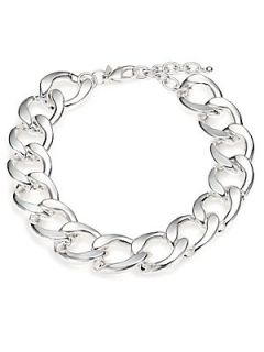 Kenneth Jay Lane Curb Chain Necklace   Silver