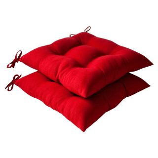 Pillow Perfect Solid 18.5W x 19D x 5H in. Outdoor Tufted Seat Cushion   Set of
