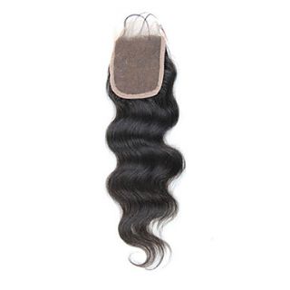 16 Brazilian Hair Silky Body Wave Lace Top Closure(44) Natural Color