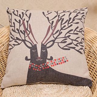 Black Elk Pattern Decorative Pillow With Insert