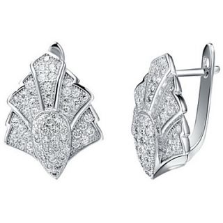 Special Silver Plated Silver With Cubic Zirconia Irregular Womens Earring