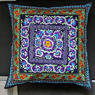 Ethnic Flower Pattern Decorative Pillow With Insert 3 Color Available