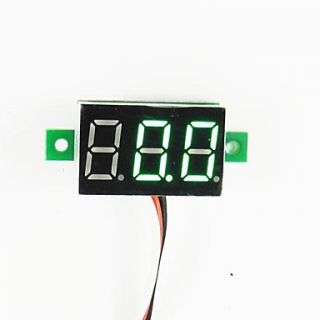 Ultra Small Measure Range 0V to 99.9V Green LED Volt Meter