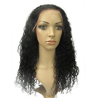 Full Lace 18 Live Curly 100% Indian Remy Human Hair Lace Wig 5 Colors to Choose