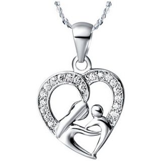 Elegant Heart Shape Silvery Alloy Womens Necklace(1 Pc)