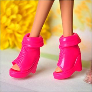 Barbie Doll Classic Style Fuschia PVC Wedge Heels