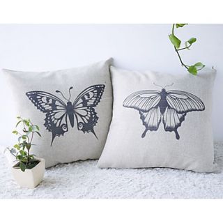 Set Of 2 Classic Chiense Traditonal Painting Le Papillon Decorative Pillow Covers