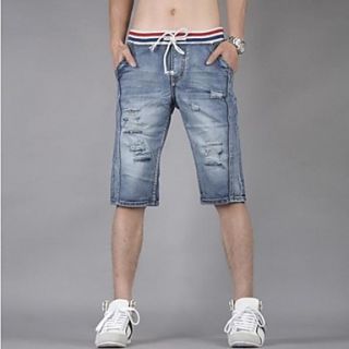 Mens Summer Casual Short Jeans Ripped Denim Shorts(Except Acc)
