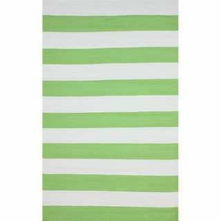 Nuloom Flatweave Indoor/ Outdoor Reversible Thick Striped Green Rug (8 X 10)