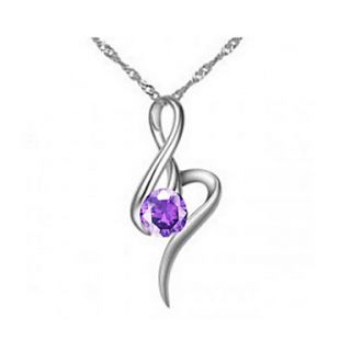 Vintage Tassel Shape Silvery Alloy Womens Necklace(1 Pc)(Purple,White)