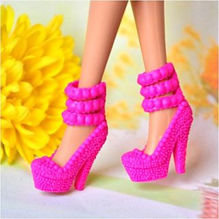 Barbie Doll Bubble Style Elegant Fuschia PVC High heeled Shoes