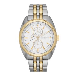 CLAIBORNE Mens Two Tone Multifunction Watch