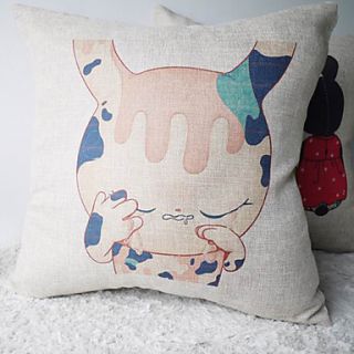 Modern Ridiculous Sleepy Cat with Huge Face Decorative Pillow Cover