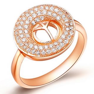 Stylish Sliver Or Gold With Cubic Zirconia Hollow Round Womens Ring(1 Pc)