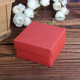 Burgundy Square Diamond Pattern Pearl Paper Favor Boxes   Set of 12