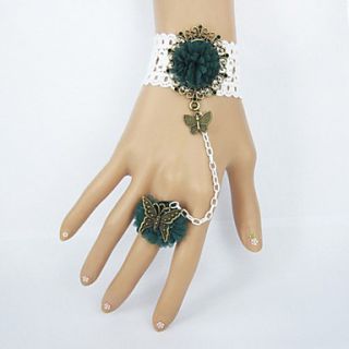 Forest Girl White Lace Sweet Lolita Bracelet with Butterfly Ring