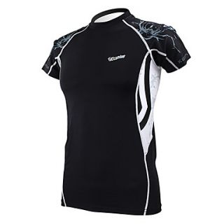 KOOPLUS Panther Mens Black Fitness Elastic Skinny Quick dry Short Sleeve Cycling T shirt