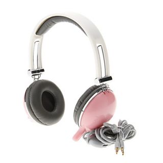 668 3.5mm Stereo High Quality On ear Headphone Headset with Mic for Computer(Pink)