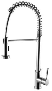 Alfi Brand AB2013 Kitchen Faucet, Commercial Spring w/Pull Down Shower Spray Solid Stainless Steel