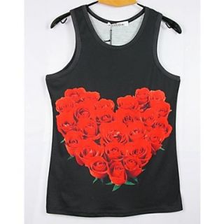 Mens 3D Series Roses Printing Tight Movement Vests