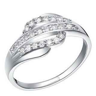 Fashionable Sliver With Cubic Zirconia Line Womens Ring(1 Pc)