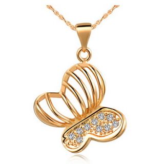 Elegant Butterfly Shape Slivery And Golden Alloy Necklace(1 Pc)(Gold,Slivery)