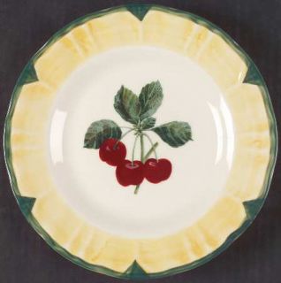Gibson Designs Tuscany Salad Plate, Fine China Dinnerware   Yellow Rim, Fruit De