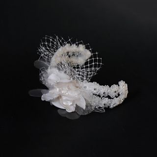Tulle And Silk Wedding/Party Flower/Headbands With Rhinestones