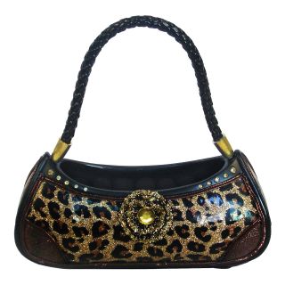 Gold Leopard Print Handbag Ring Holder