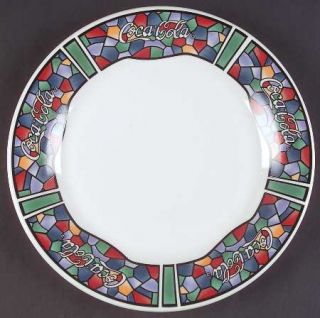 Gibson Designs Coca Cola Stained Glass Dinner Plate, Fine China Dinnerware   Sta