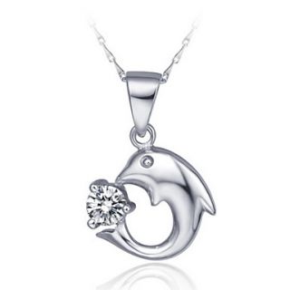 Elegant Dolphin Shape Womens Slivery Alloy Necklace(1 Pc)