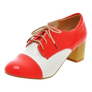 Leatherette Womens Chunky Heel Cap toe Oxfords Shoes (More Colors)