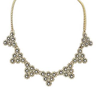 Womens Europeand and America Vintage Plum Flowers Rhinestone Alloy Fashion Statement Necklace (1 pc)