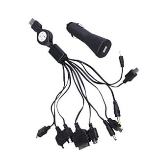 10 in 1 USB/Car Power Adapter/Charger for Cellphones