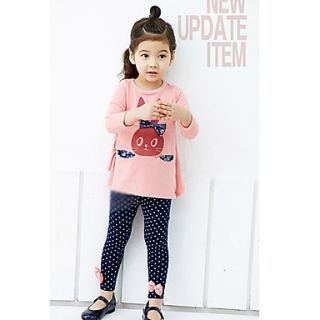 Girls Rabbit Print Bowknot Lovely Long Sleeve Clothing Sets