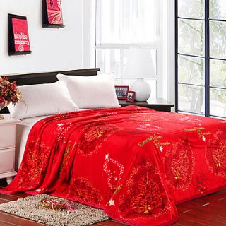 Chinese Traditional Red Flannel Blanket