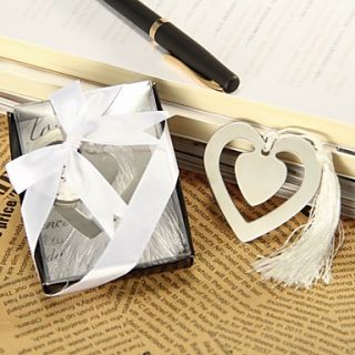 Love Story Metal Heart Shaped Bookmark With Tassel Wedding Favor