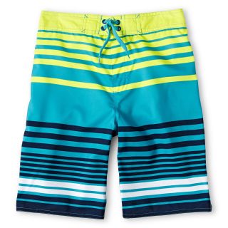 ARIZONA Striped Swim Trunks   Boys 6 18, Blue, Boys