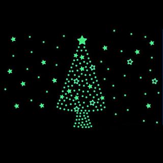 Luminous Cartoon Diy Christmas Tree Wall Stickers Decorative Stickers