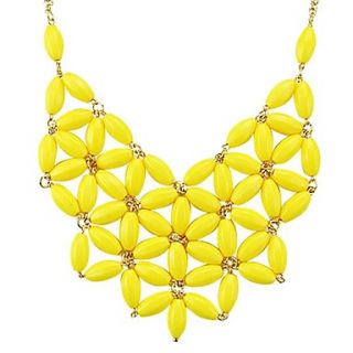 Yellow Bloom flower Fashion Necklace Statement Floral Jewelry