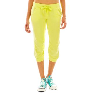 Rubber Doll Performance Banded Bottom Cropped Pants, Yellow, Womens