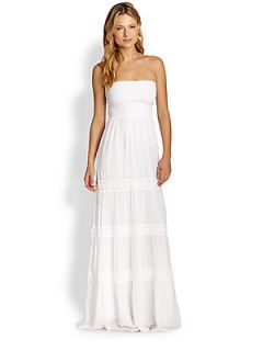 Melissa Odabash Strapless Maxi Dress   White