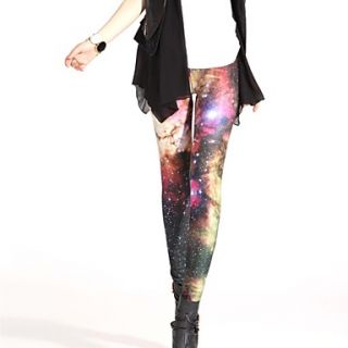 Elonbo The Mysterious Sky Style Digital Painting Women Free Size Tight Leggings