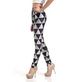 Elonbo The Black Triangle Style Digital Painting Tight Women Leggings