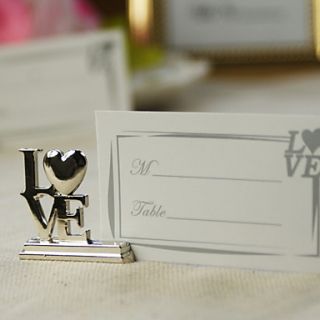 Silver LOVE Place Card Holders