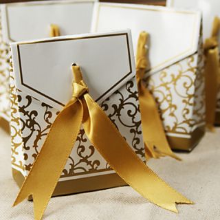 50th Anniversary Favor Box With Gold Ribbon (Set of 12)