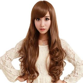 Roll Capless Side Bang Synthetic Stylish Long Wavy Wigs 3 Colors Available